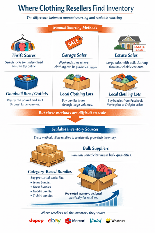 Where Resellers Buy Clothes in Bulk: The Best Inventory Sources for Clothing Flippers